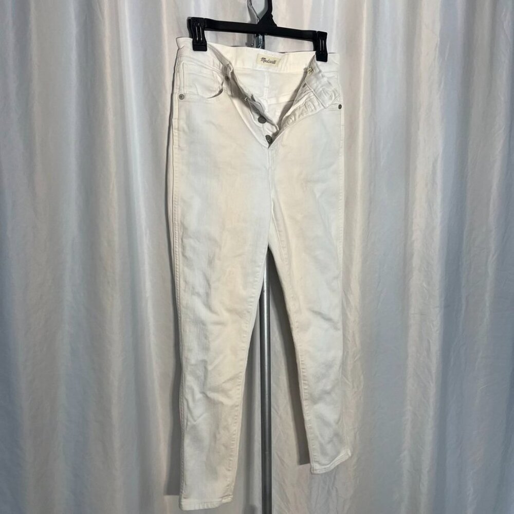 Madewell High Rise Button Fly Straight Jeans White Size 28 - Picture 13 of 16